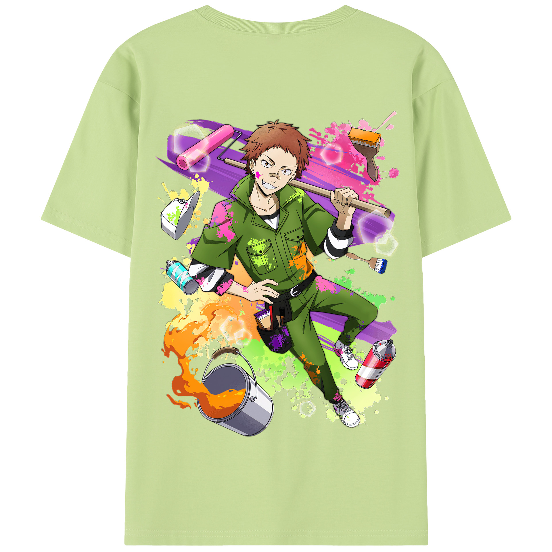 （画像用） 文豪ストレイドッグス Bungo Stray Dogs 綿100％半袖Tシャツ（背面プリント）